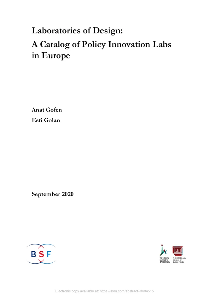 A Catalog of Policy Innovation Labs in Europe